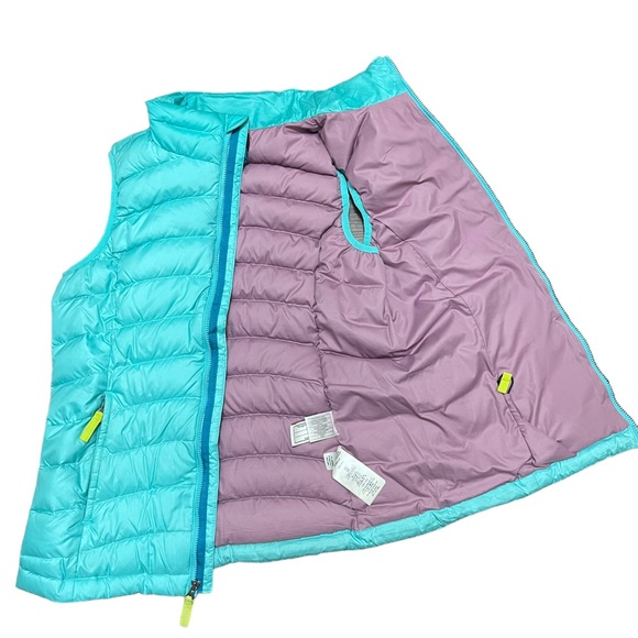 Patagonia Girls Down Sweater Puffy Vest Teal Purple Size Large (12) - Picture 10 of 15